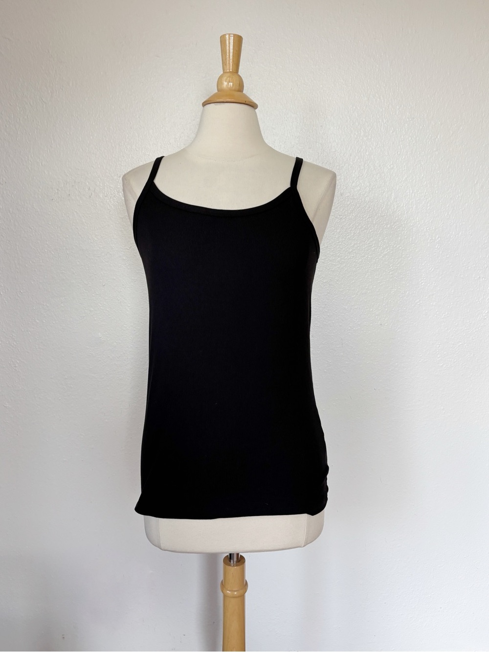 Solid Black Ribbed Tank Top